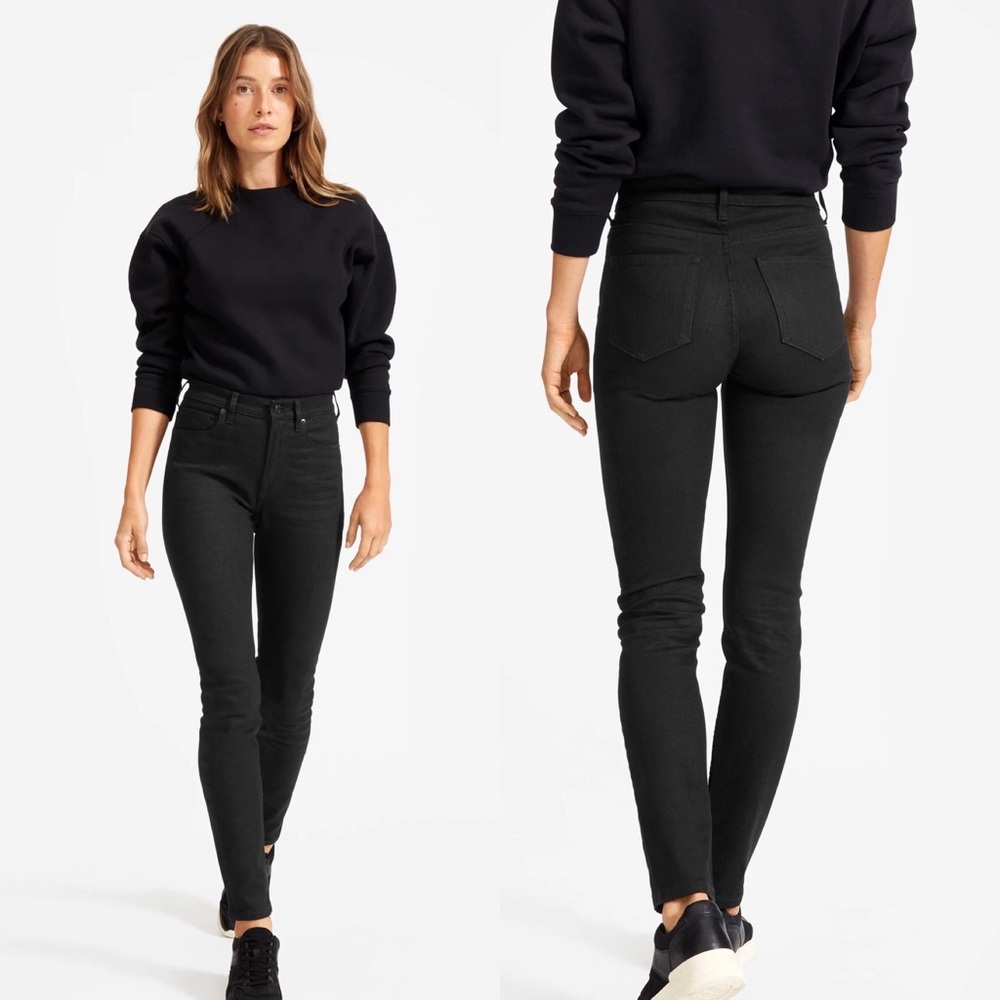 Everlane High Rise Skinny Black Denim Jeans